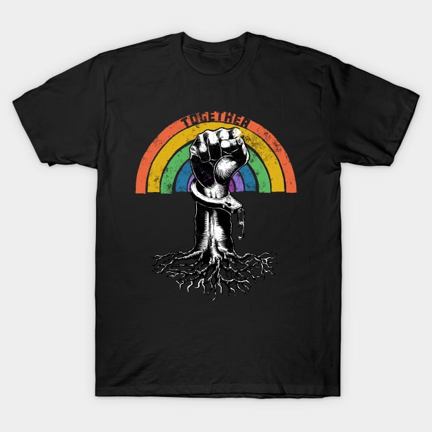 Together United Love Rainbow T-Shirt by Black Tee Inc
